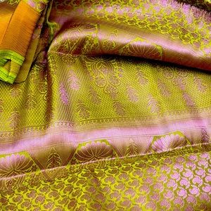 Silk Karan saree with zari and resam thread